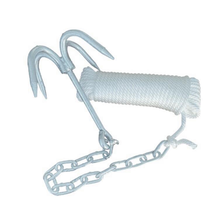 Boat Steel Anchor Kit, 2.5 Kg with 15 m rope